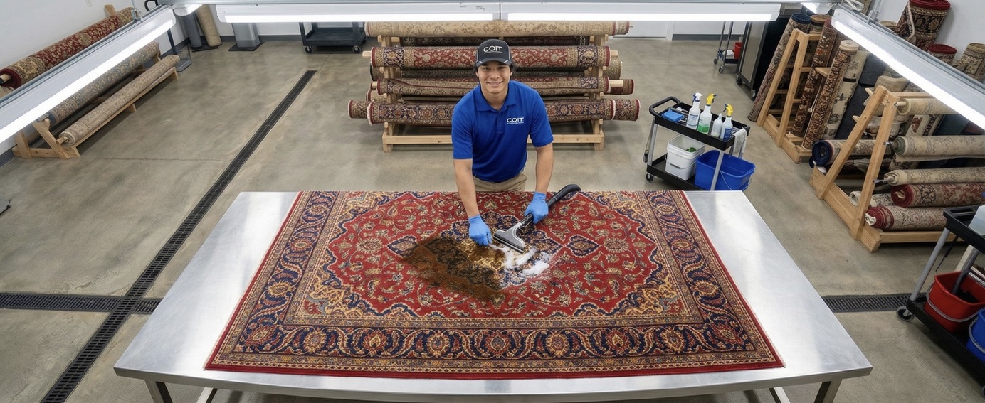 Area rug stain treatment
